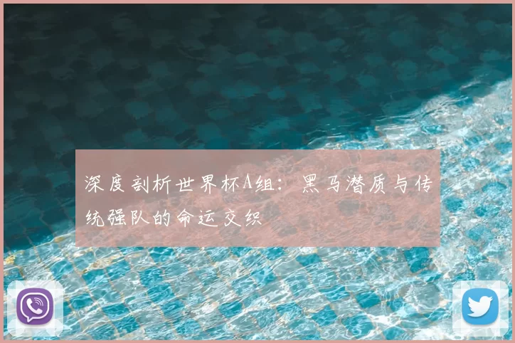 深度剖析世界杯A组：黑马潜质与传统强队的命运交织